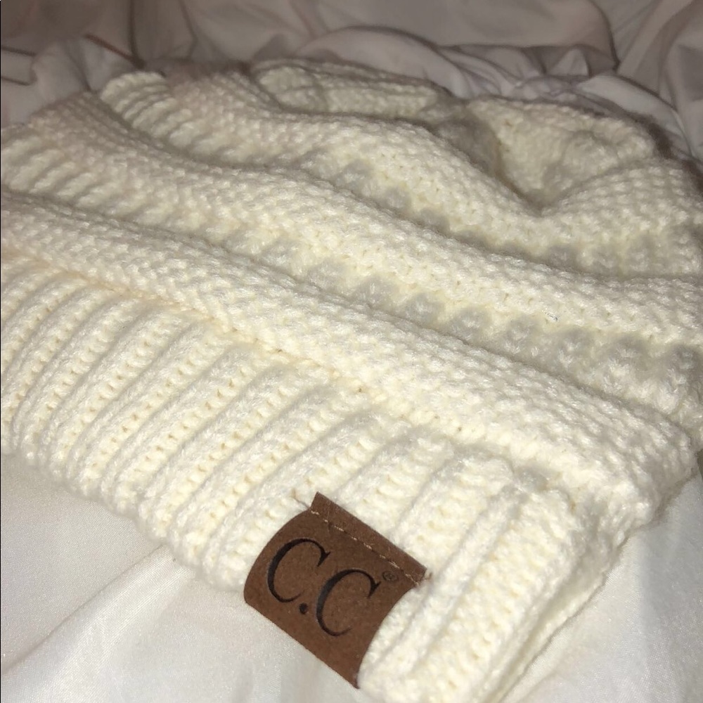 C.C White Beanie